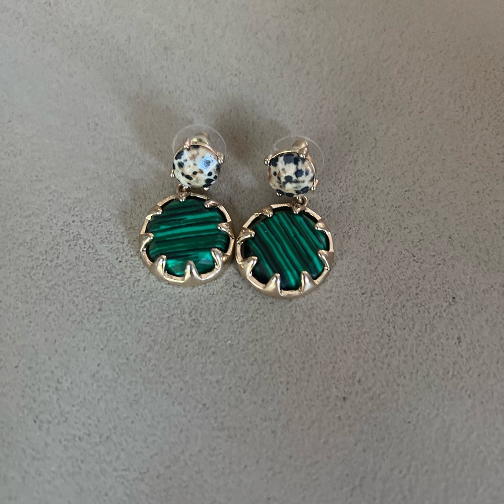 Anthropologie Speckle & Green/Gold Earrings